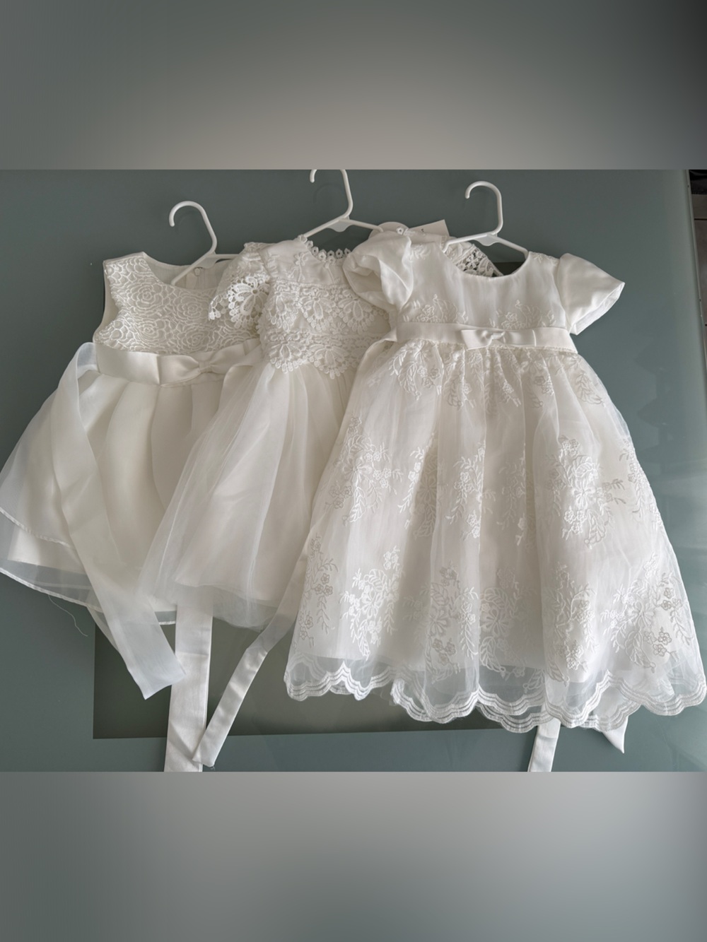 Ivory Lace & Tulle Baby Dress Set